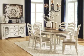 Ashley Furniture D743/35/01(6) Realyn - 7 Pc. - Oval Extension Table, 6 Ladderback Side Chairs - White