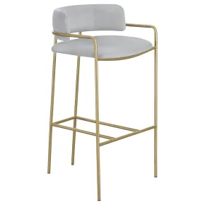CoasterEssence 182160 Comstock - Upholstered Low Back Stool - Gray And Gold
