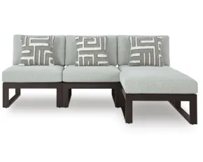 Ashley Furniture P490P10 Ashley Furniture P490P10 Beachloft - 4-Piece Outdoor Sectional With 3 Armless Chairs - Black / Gray