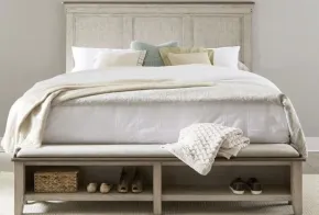 Liberty Furniture 457-BR15 Ivy Hollow - King Panel Headboard - Weathered Linen / Dusty Taupe