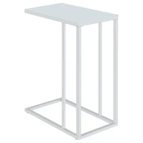 CoasterEveryday 900250 Stella - Glass Top C-Shaped Sofa Side Table - Chrome