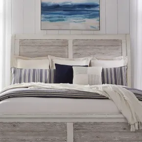 Liberty Furniture 142-BR22H Backroads - King Sleigh Headboard - Weathered White