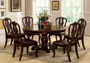 Furniture of America CM3319RT-TABLE Bellagio - Round Dining Table - Brown Cherry