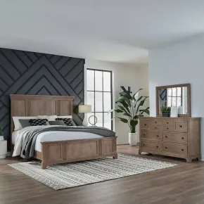 Liberty Furniture 928-BR-QPBDM Liberty Furniture 928-BR-QPBDM Haven Hills - 3 Piece Bedroom Set (Queen Panel Bed, Dresser & Mirror) - Camel Beige
