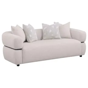 Coaster Fine Furniture 508961 Jeanette - 84" Fabric Upholstered Round Arm Sofa - Beige