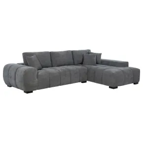 Coaster Fine Furniture 509965B2 Octavia - RAF Chaise With Pillows, Box 2 of 2 - Charcoal Gray