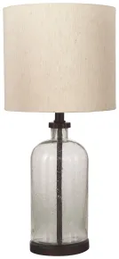 Ashley Furniture L430674 Bandile - Glass Table Lamp  - Clear / Bronze Finish