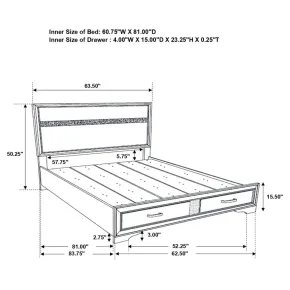 CoasterEveryday 206361QB2 Miranda - Queen Side Rails & Slats, Box 2 of 3 - Black