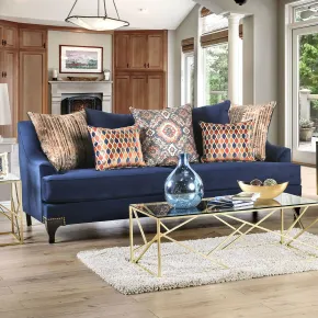 Furniture of America SM2210-SF Sisseton - Sofa - Navy