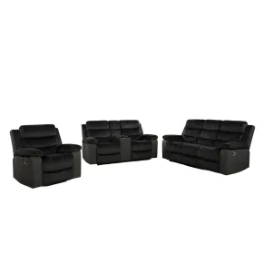New Classic 20-U1816K-3NP New Classic 20-U1816K-3NP Willow - 3 Piece Sofa & Loveseat & Recliner - Black