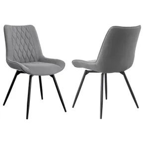 CoasterEssence 193312 Diggs - Upholstered Swivel Dining Side Chair (Set of 2) - Gray