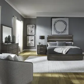 Liberty Furniture 732-BR-CPDMN Liberty Furniture 732-BR-CPDMN Cascade Falls - 4 Piece Bedroom Set (California King Panel Bed, Dresser & Mirror, Nightstand) - Satin Espresso