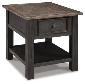 Ashley Furniture T736-3 Tyler Creek - Rectangular End Table - Grayish Brown / Black