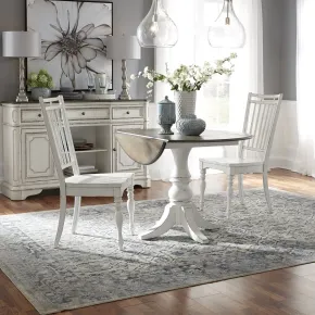 Liberty Furniture 244-CD-O3DLS Liberty Furniture 244-CD-O3DLS Magnolia Manor - 3 Piece Drop Leaf Table Set - Antique White