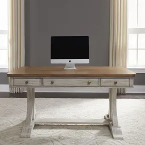Liberty Furniture 652-HO107 Farmhouse Reimagined - Writing Desk - Antique White / Chestnut Tops
