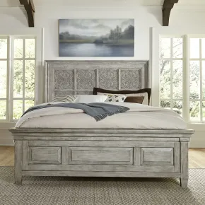 Liberty Furniture 824-BR-OQPB Liberty Furniture 824-BR-OQPB Heartland - Queen Panel Bed - Antique White / Tobacco Tops