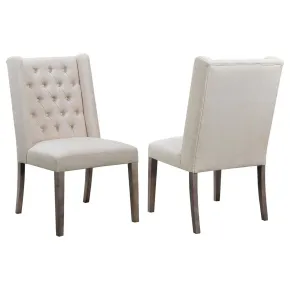 CoasterEssence 105143 Bexley - Fabric Upholstered Dining Side Chair (Set of 2) - Beige