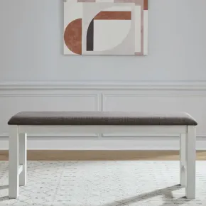 Liberty Furniture 182-B900124 Brook Bay - Upholstered Counter Bench - Textured White / Carbon Gray