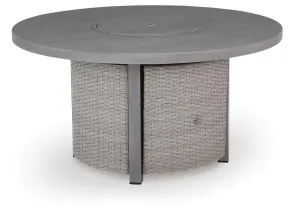 Ashley Furniture PCP418-776 Half Moon Beach - Round Fire Pit Table - Gray