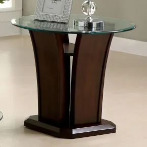 Furniture of America CM4104E-PK Manhattan - End Table - Brown Cherry