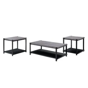 New Classic T4138-3P-DGY Linea - 3 Piece Occasional Set (1 Coffee & 2 End Tables) - Dark Gray