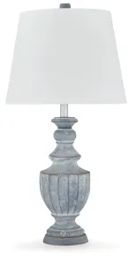 Ashley Furniture L235714 Cylerick - Terracotta Table Lamp - Antique Blue