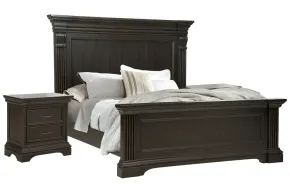 Pulaski Furniture P012-BR-K1-KIT2 Pulaski Furniture P012-BR-K1-KIT2 Caldwell - Queen Panel Bed With 2 Nightstands - Smoked Molasses