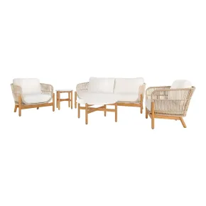 New Classic 60-823-5P New Classic 60-823-5P Solstice - 5 Piece Set Loveseat & 2 Chairs & Coffee Table & End Table - Beige