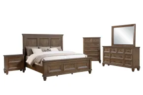 New Classic 00-B2114B-15C New Classic 00-B2114B-15C Mariana - 6/6 Eastern King 5 Piece Bedroom Set (Bed & Dresser & Mirror & Chest & Nightstand) - Brown