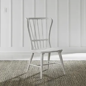 Liberty Furniture 237-C1000S River Place - Windsor Back Side Dining Chair - Riverstone White & Tobacco