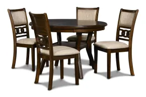 New Classic D1701-50S-CHY New Classic D1701-50S-CHY Gia - 5 Piece Round Dining Set - Cherry