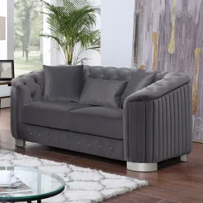 Furniture of America FOA6475DG-LV-PK Castellon - Loveseat - Dark Gray