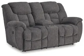 Ashley Furniture 3810494 Foreside - Dbl Reclining Loveseat with Console - Charcoal