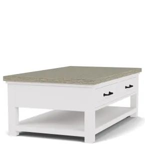 Riverside Furniture 37202 Cora - Large Cocktail Table - Cloud / Fog