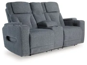 Ashley Furniture PC4980218 Studio Cave - Power Reclining Loveseat with Console - Steel