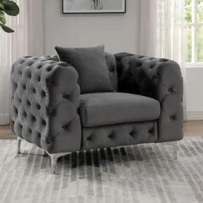 Furniture of America CM6498DG-CH-PK Sapphira - Chair - Dark Gray