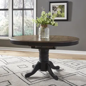 Liberty Furniture 186B-CD-PED Carolina Crossing - Pedestal Table - Black / Antique Honey