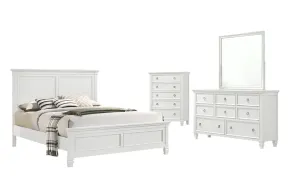 New Classic 02-044W-14C New Classic 02-044W-14C Tamarack - Eastern King 4 Piece Bedroom Set (Bed, Dresser, Mirror, Chest) - White
