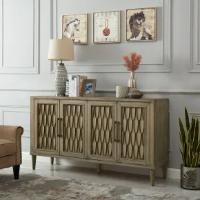 Liberty Furniture 2064-AC6838 Devonshire - 4 Door Accent Cabinet - Driftwood