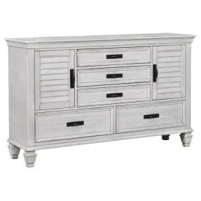CoasterEssence 205333 Franco - 5-Drawer Dresser - Distressed White
