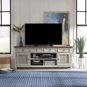Liberty Furniture 824-TV76T Liberty Furniture 824-TV76T Heartland - 76" Tile TV Console - Antique White / Tobacco Tops