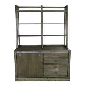 Liberty Furniture 466-HOJ-JEC Stone Brook - Jr Executive Credenza Set - Rustic Saddle