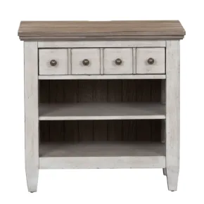 Liberty Furniture 824-BR61 Heartland - 1 Drawer Nightstand With Charging Station - Antique White / Tobacco Tops