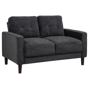 Coaster Fine Furniture 509982 Bowen II - Fabric Upholstered Track Arm Loveseat - Steel Gray
