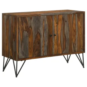 CoasterEssence 959615 Macon - 2 Door Sheesham Wood Storage Accent Cabinet - Gray
