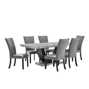 New Classic 40-3765-D6C New Classic 40-3765-D6C Lyra - Dining Table & 6 Chairs - Gray