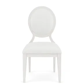 Riverside Furniture 82558 Hepburn - Oval Back Upholstered Side Chair (Set of 2) - White