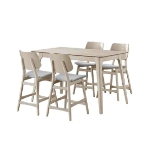 New Classic 45-1651W-C4CT New Classic 45-1651W-C4CT Oscar - Counter Table & 4 Chairs - White Ash