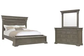 Pulaski Furniture P413-BR-K2-KIT3 Pulaski Furniture P413-BR-K2-KIT3 Madison Ridge - Queen Storage Bed And Drawer Dresser With Mirror - Natural Bark