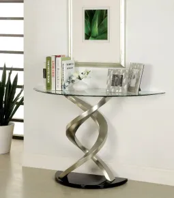 Furniture of America CM4729S Nova - Sofa Table - Satin Plated / Black